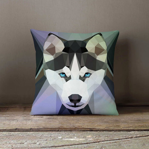 Copy of Geometric Dog Husky Pillowcase | Decorative Throw